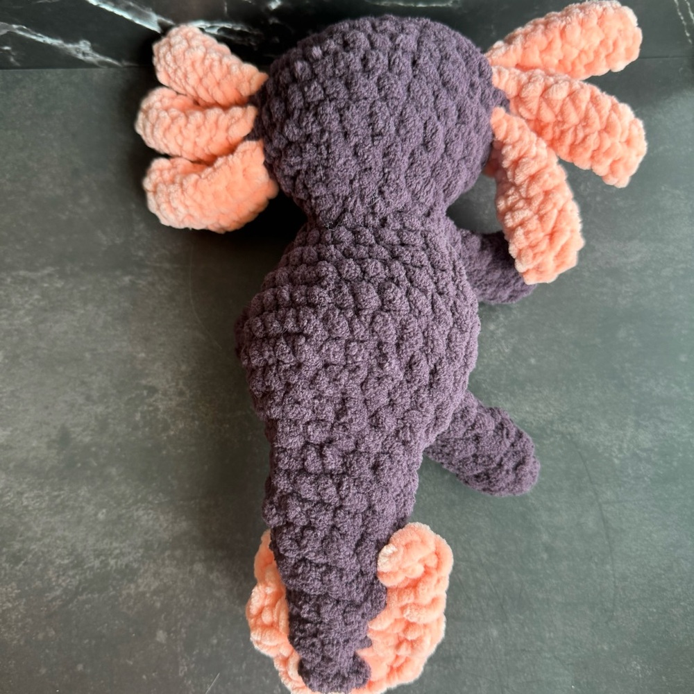 Crochet axolotl snuggler plushie - Picture 3 of 4
